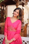KA 1235 Russian Silk With Embroidery Zari Sequins Work Gown With Dupatta Wholesale In India